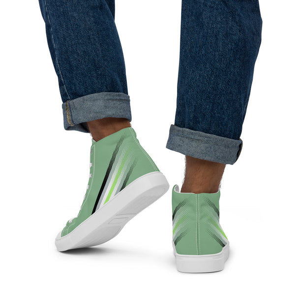 Agender Pride Colors Original Green High Top Shoes - Men Sizes