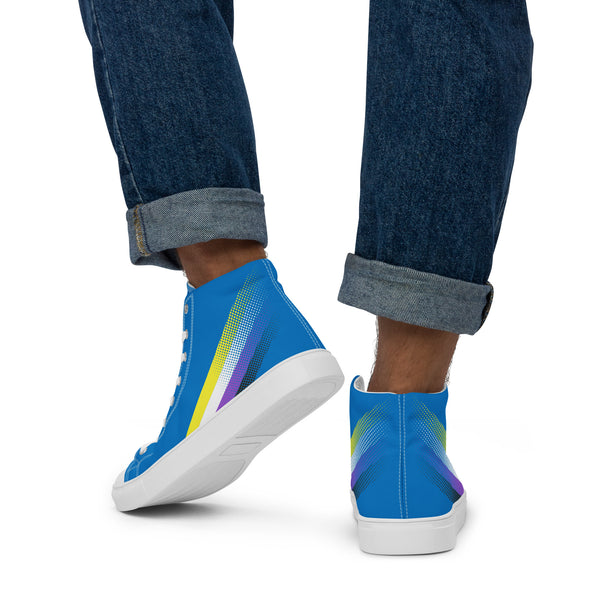 Non-Binary Pride Colors Original Blue High Top Shoes - Men Sizes