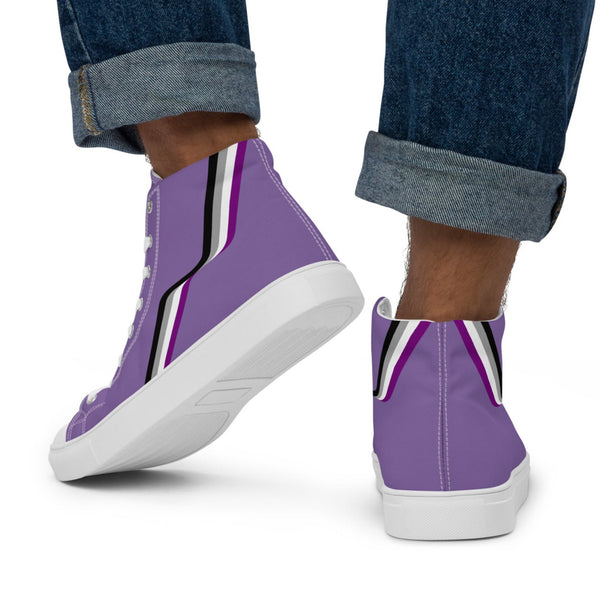 Original Asexual Pride Colors Purple High Top Shoes - Men Sizes