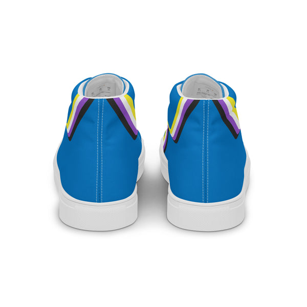 Original Non-Binary Pride Colors Blue High Top Shoes - Men Sizes