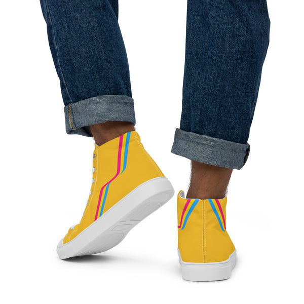 Original Pansexual Pride Colors Yellow High Top Shoes - Men Sizes