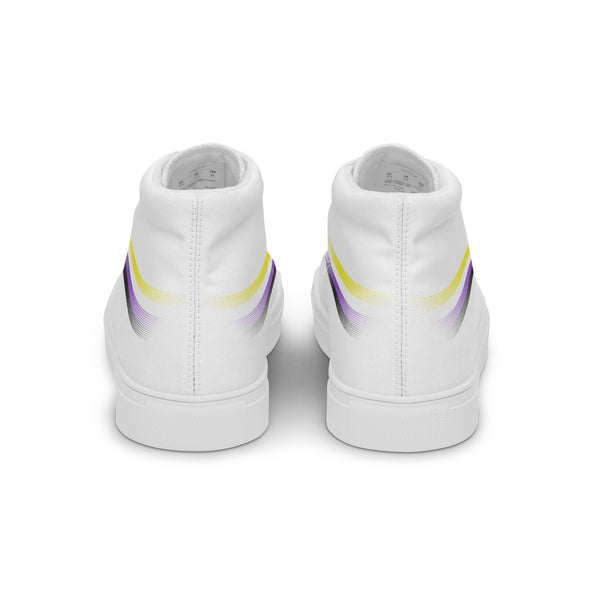 Casual Non-Binary Pride Colors White High Top Shoes - Men Sizes