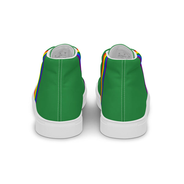 Classic Gay Pride Colors Green High Top Shoes - Men Sizes