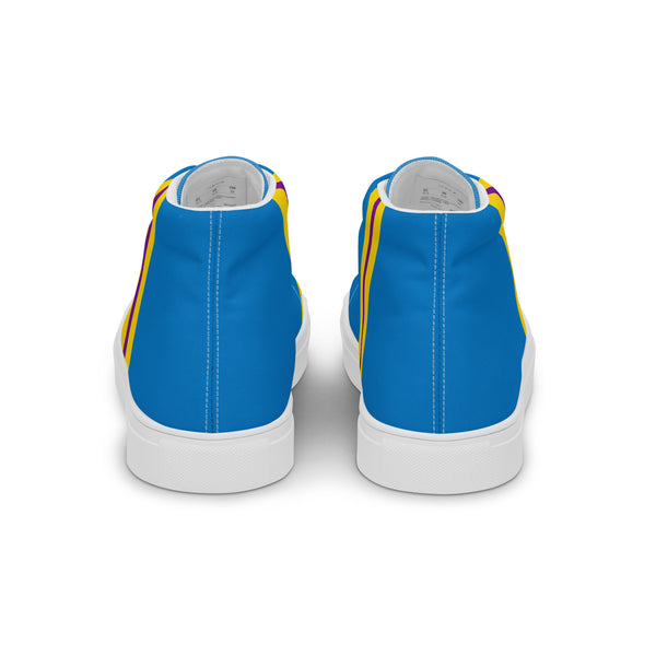Classic Intersex Pride Colors Blue High Top Shoes - Men Sizes
