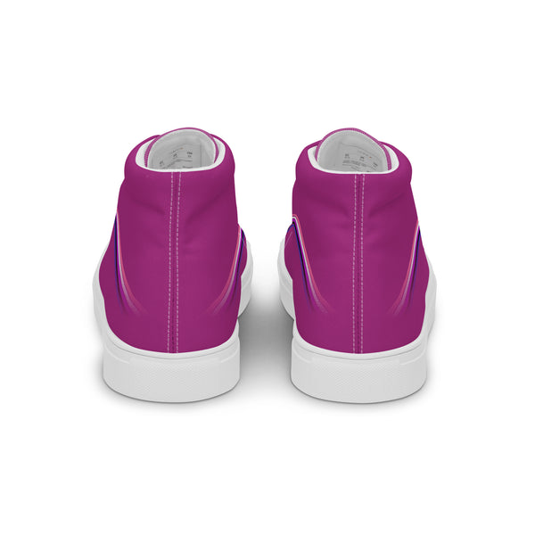 Trendy Genderfluid Pride Colors Fuchsia High Top Shoes - Men Sizes