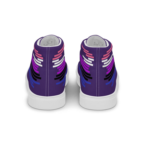 Modern Genderfluid Pride Colors Purple High Top Shoes - Men Sizes