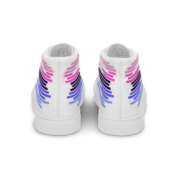 Modern Omnisexual Pride Colors White High Top Shoes - Men Sizes