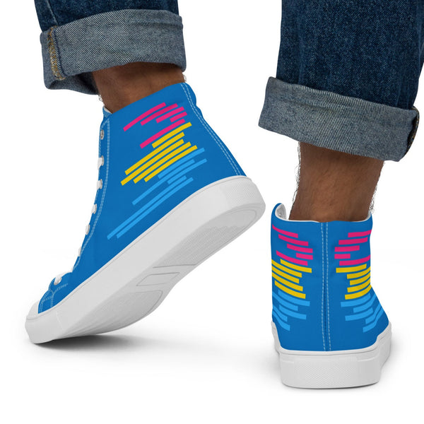 Modern Pansexual Pride Colors Blue High Top Shoes - Men Sizes