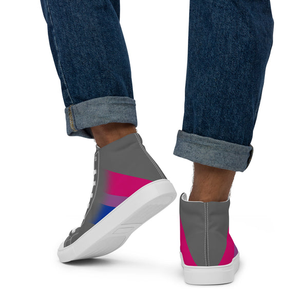 Bisexual Pride Colors Modern Gray High Top Shoes - Men Sizes