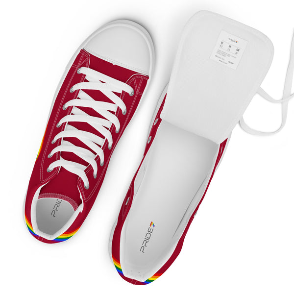 Original Gay Pride Colors Red High Top Shoes - Men Sizes