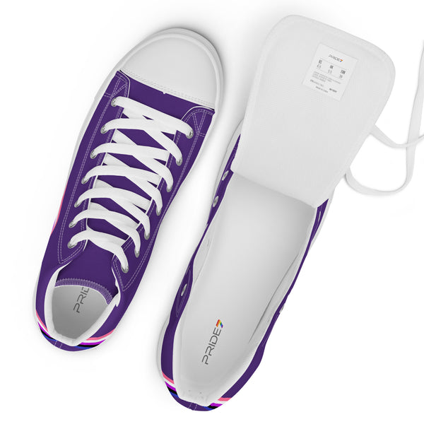 Original Genderfluid Pride Colors Purple High Top Shoes - Men Sizes