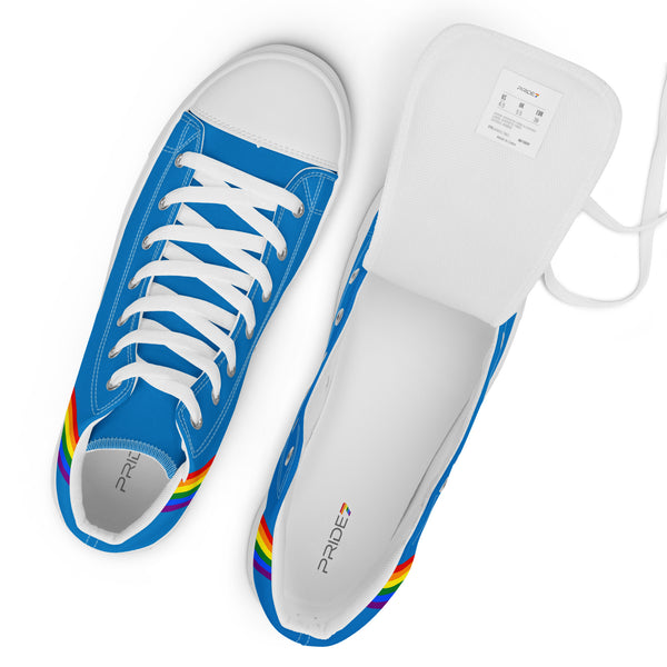 Classic Gay Pride Colors Blue High Top Shoes - Men Sizes