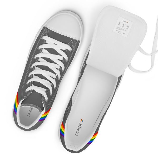 Classic Gay Pride Colors Gray High Top Shoes - Men Sizes