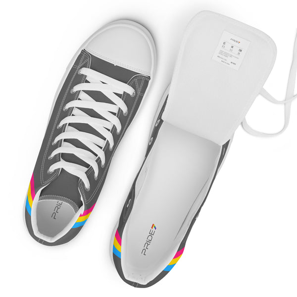 Classic Pansexual Pride Colors Gray High Top Shoes - Men Sizes