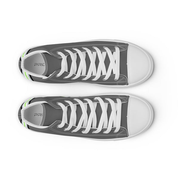Original Agender Pride Colors Gray High Top Shoes - Men Sizes