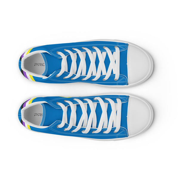 Original Non-Binary Pride Colors Blue High Top Shoes - Men Sizes