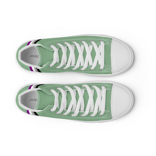 Classic Asexual Pride Colors Green High Top Shoes - Men Sizes