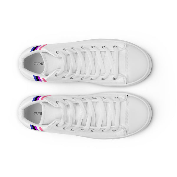Classic Genderfluid Pride Colors White High Top Shoes - Men Sizes