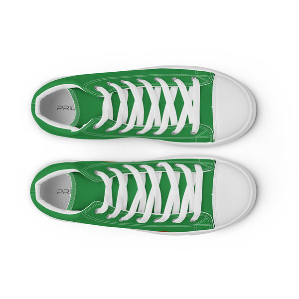Trendy Gay Pride Colors Green High Top Shoes - Men Sizes