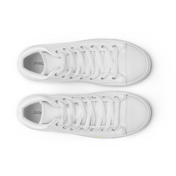 Trendy Non-Binary Pride Colors White High Top Shoes - Men Sizes