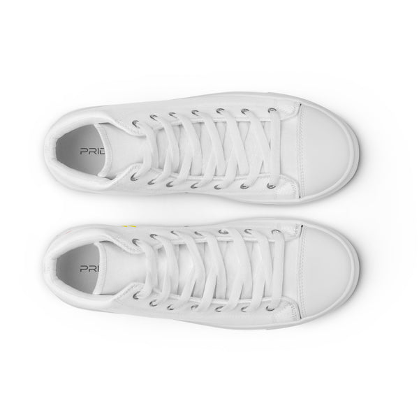 Modern Gay Pride Colors White High Top Shoes - Men Sizes
