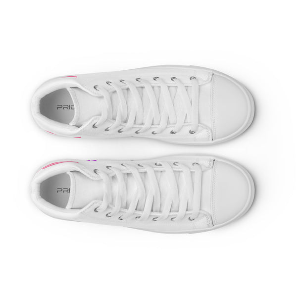 Modern Genderfluid Pride Colors White High Top Shoes - Men Sizes