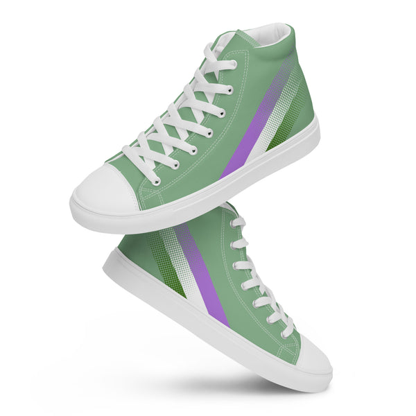 Genderqueer Pride Colors Original Green High Top Shoes - Men Sizes
