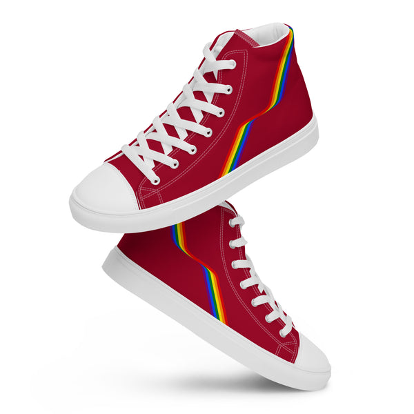 Original Gay Pride Colors Red High Top Shoes - Men Sizes