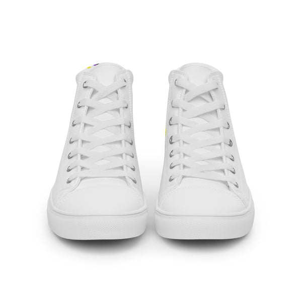 Original Non-Binary Pride Colors White High Top Shoes - Men Sizes