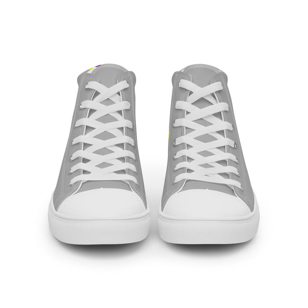Original Non-Binary Pride Colors Gray High Top Shoes - Men Sizes