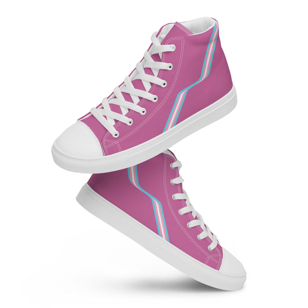 Original Transgender Pride Colors Pink High Top Shoes - Men Sizes