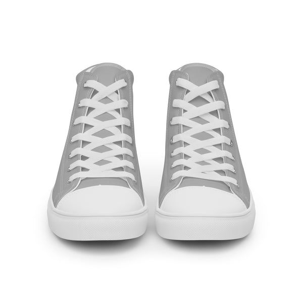 Casual Aromantic Pride Colors Gray High Top Shoes - Men Sizes