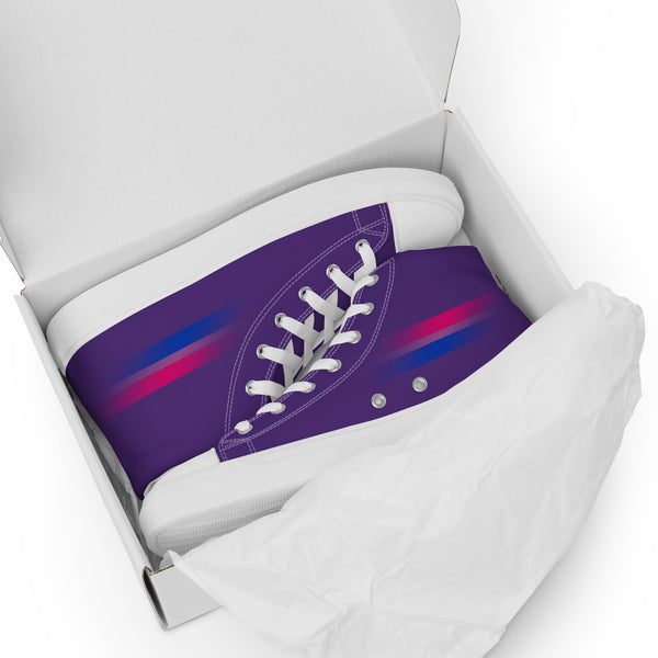 Casual Bisexual Pride Colors Purple High Top Shoes - Men Sizes