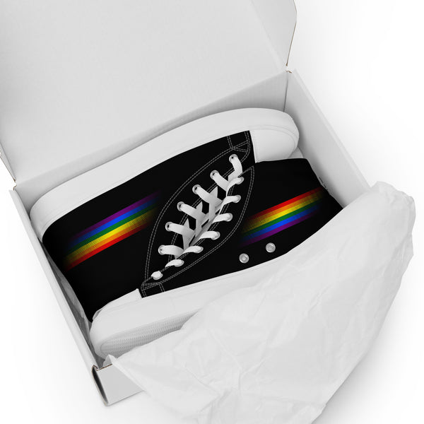 Casual Gay Pride Colors Black High Top Shoes - Men Sizes