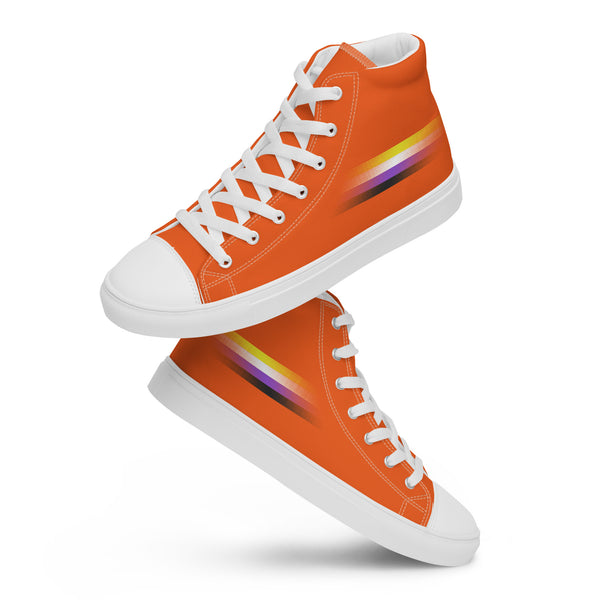 Casual Non-Binary Pride Colors Orange High Top Shoes - Men Sizes