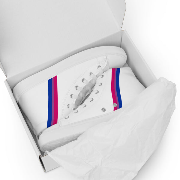 Classic Bisexual Pride Colors White High Top Shoes - Men Sizes