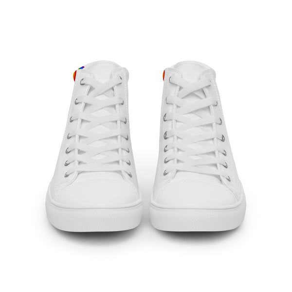 Classic Gay Pride Colors White High Top Shoes - Men Sizes