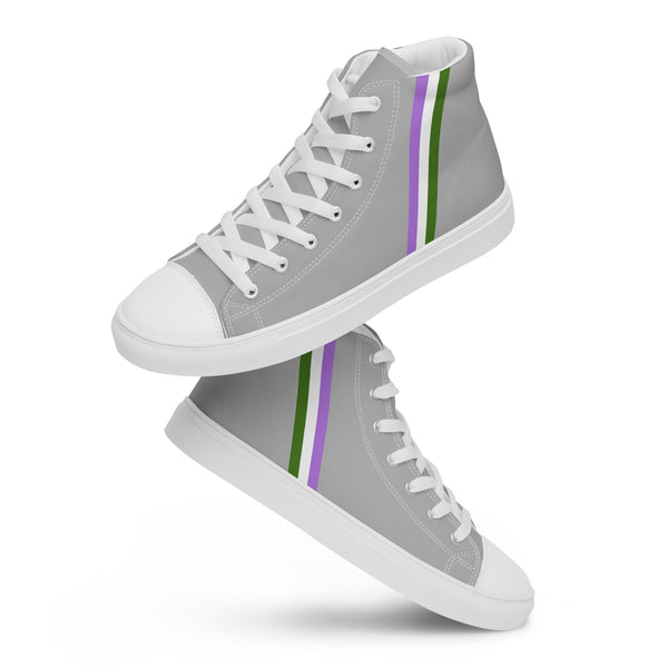 Classic Genderqueer Pride Colors Gray High Top Shoes - Men Sizes