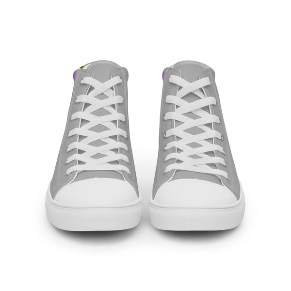 Classic Genderqueer Pride Colors Gray High Top Shoes - Men Sizes