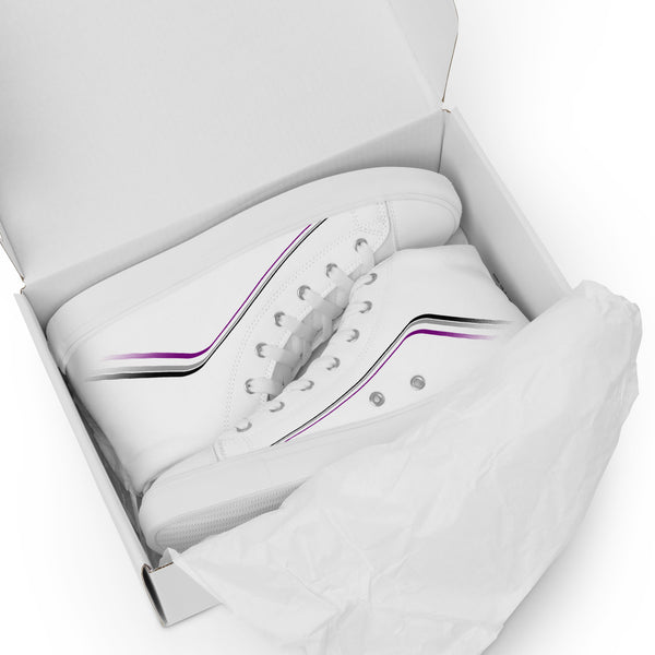 Trendy Asexual Pride Colors White High Top Shoes - Men Sizes