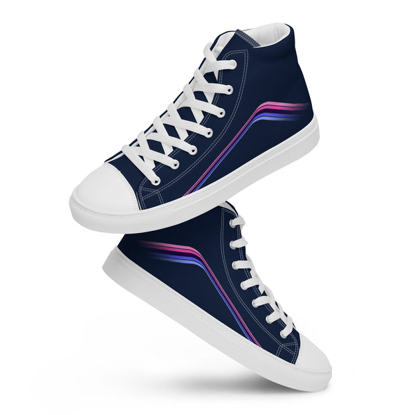 Trendy Omnisexual Pride Colors Navy High Top Shoes - Men Sizes
