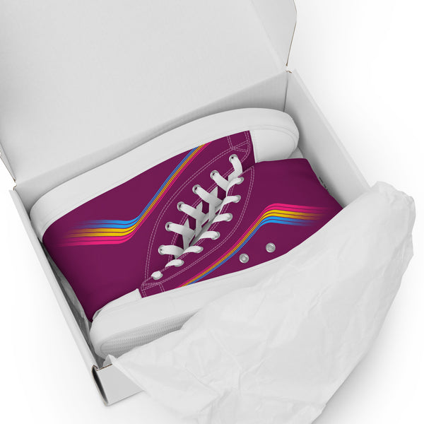 Trendy Pansexual Pride Colors Purple High Top Shoes - Men Sizes