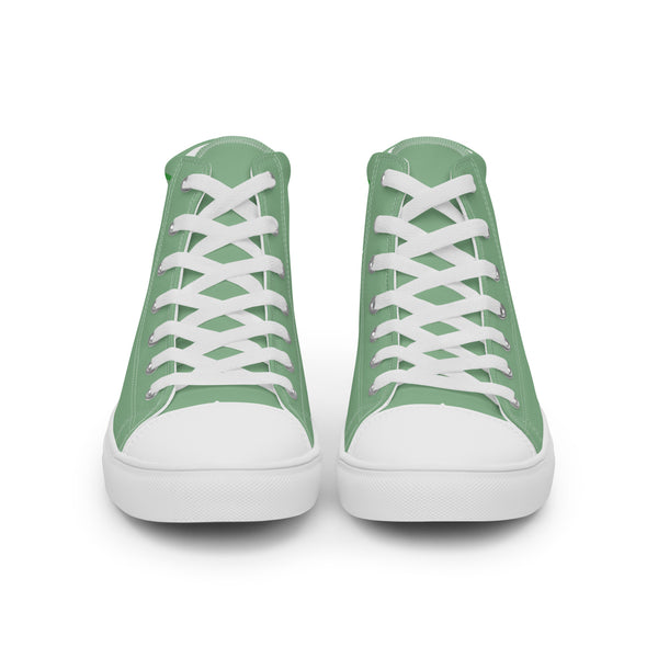 Modern Aromantic Pride Colors Green High Top Shoes - Men Sizes