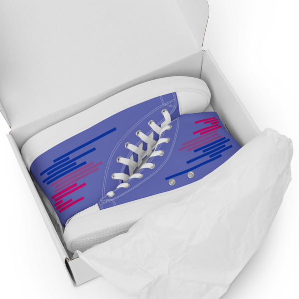 Modern Bisexual Pride Colors Blue High Top Shoes - Men Sizes