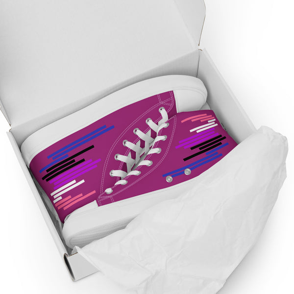 Modern Genderfluid Pride Colors Violet High Top Shoes - Men Sizes
