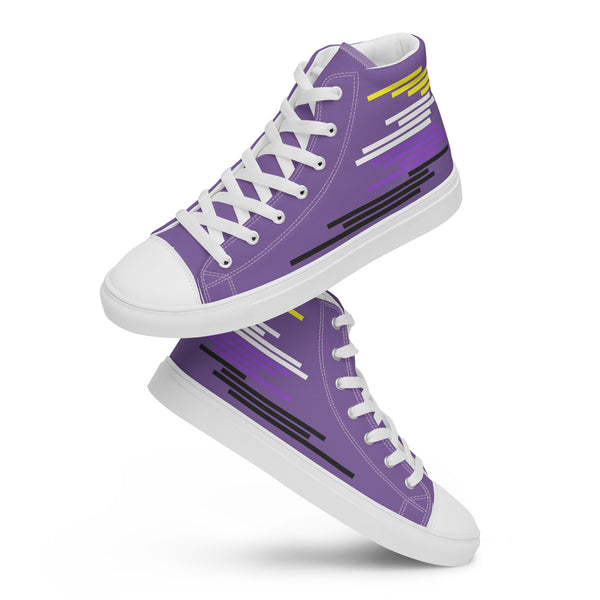 Modern Non-Binary Pride Colors Gray High Top Shoes - Men Sizes
