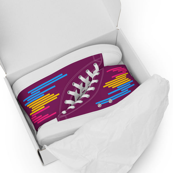 Modern Pansexual Pride Colors Purple High Top Shoes - Men Sizes