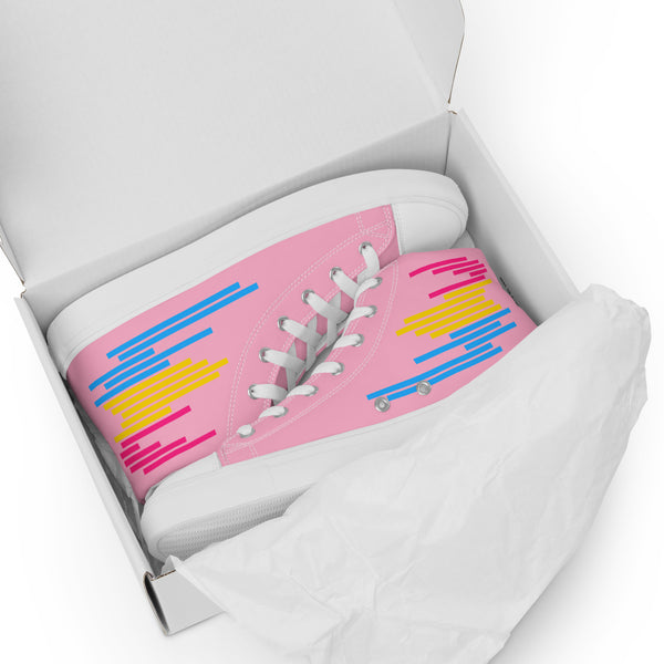 Modern Pansexual Pride Colors Pink High Top Shoes - Men Sizes