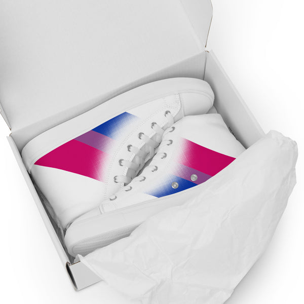 Bisexual Pride Colors Modern White High Top Shoes - Men Sizes