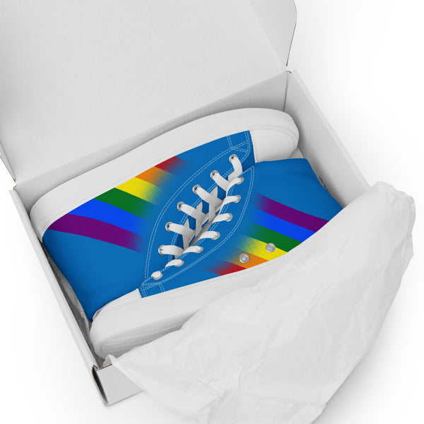 Gay Pride Colors Modern Blue High Top Shoes - Men Sizes
